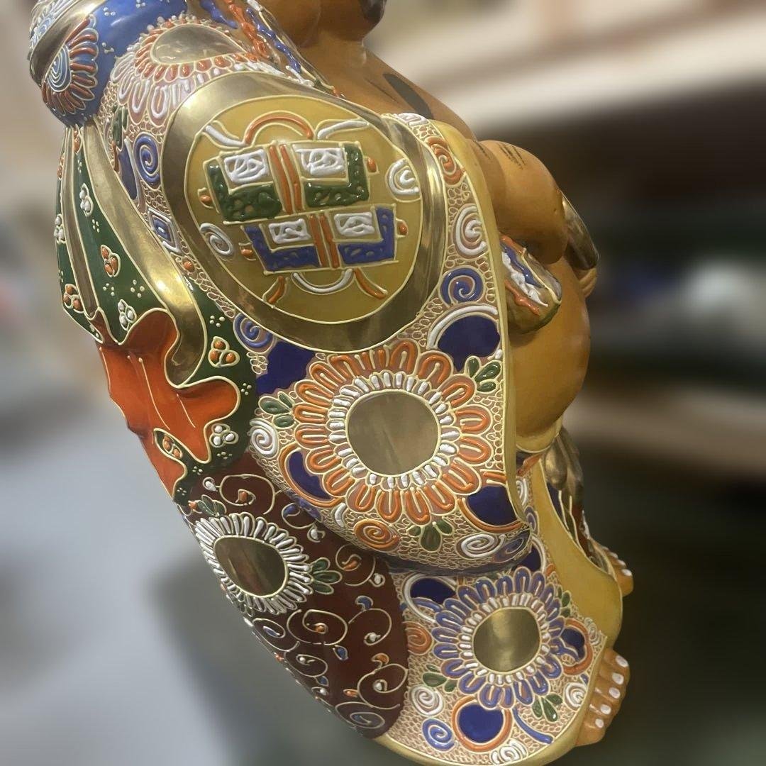九谷焼布袋像　金彩大型　七福神 古美術品　日本美術　アンティーク 骨董　石川県