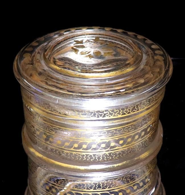 オールド・バカラ 1900年頃 金彩蓋物 希少絵柄 ボンボニエール アートピース