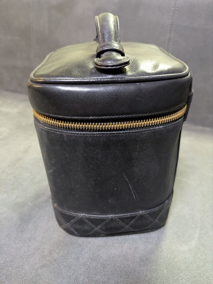 CHANEL　バニティバッグ　ビコローレ　黒　ラムスキン