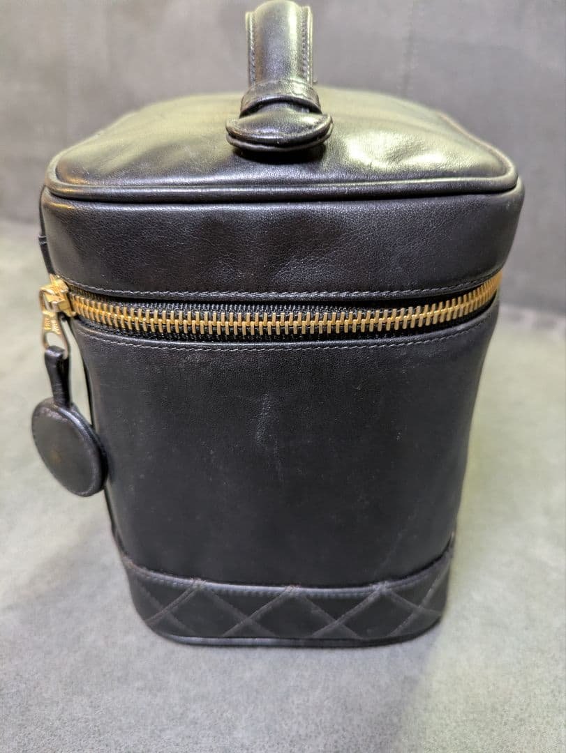CHANEL　バニティバッグ　ビコローレ　黒　ラムスキン
