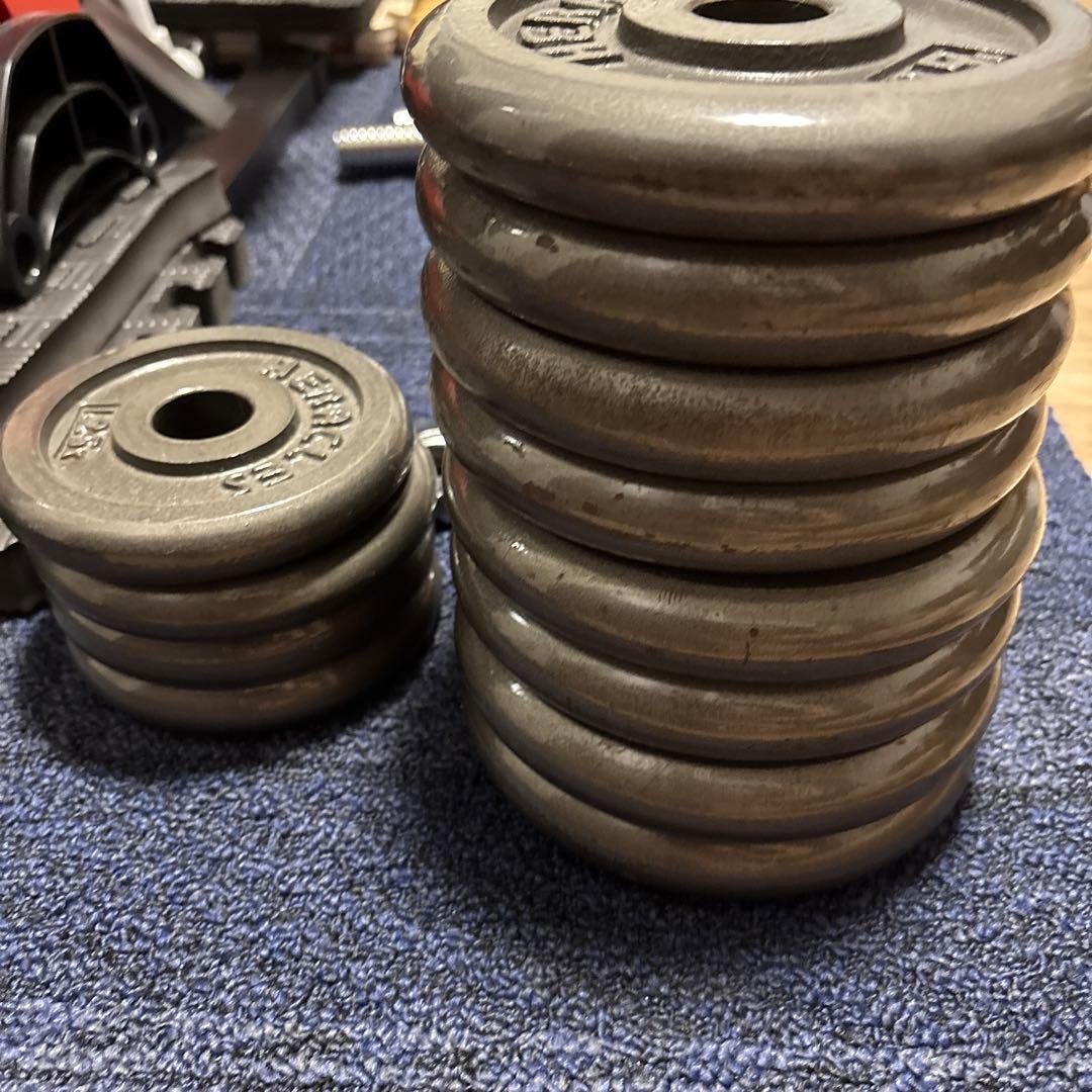 可変式ダンベル15キロ2個セット最大20キロ握りやすいローレット加工引き取りのみ