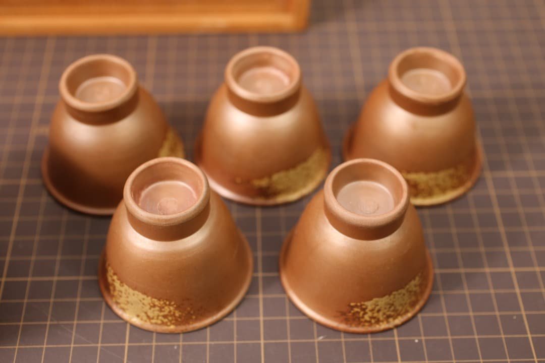 【即購入可】完品／備前焼／陶峰造／煎茶器揃／宝瓶／湯冷まし／茶杯・盃／茶道／酒器