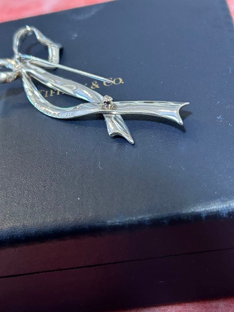 Tiffany & Co. オールドティファニー　シルバーリボンブローチ