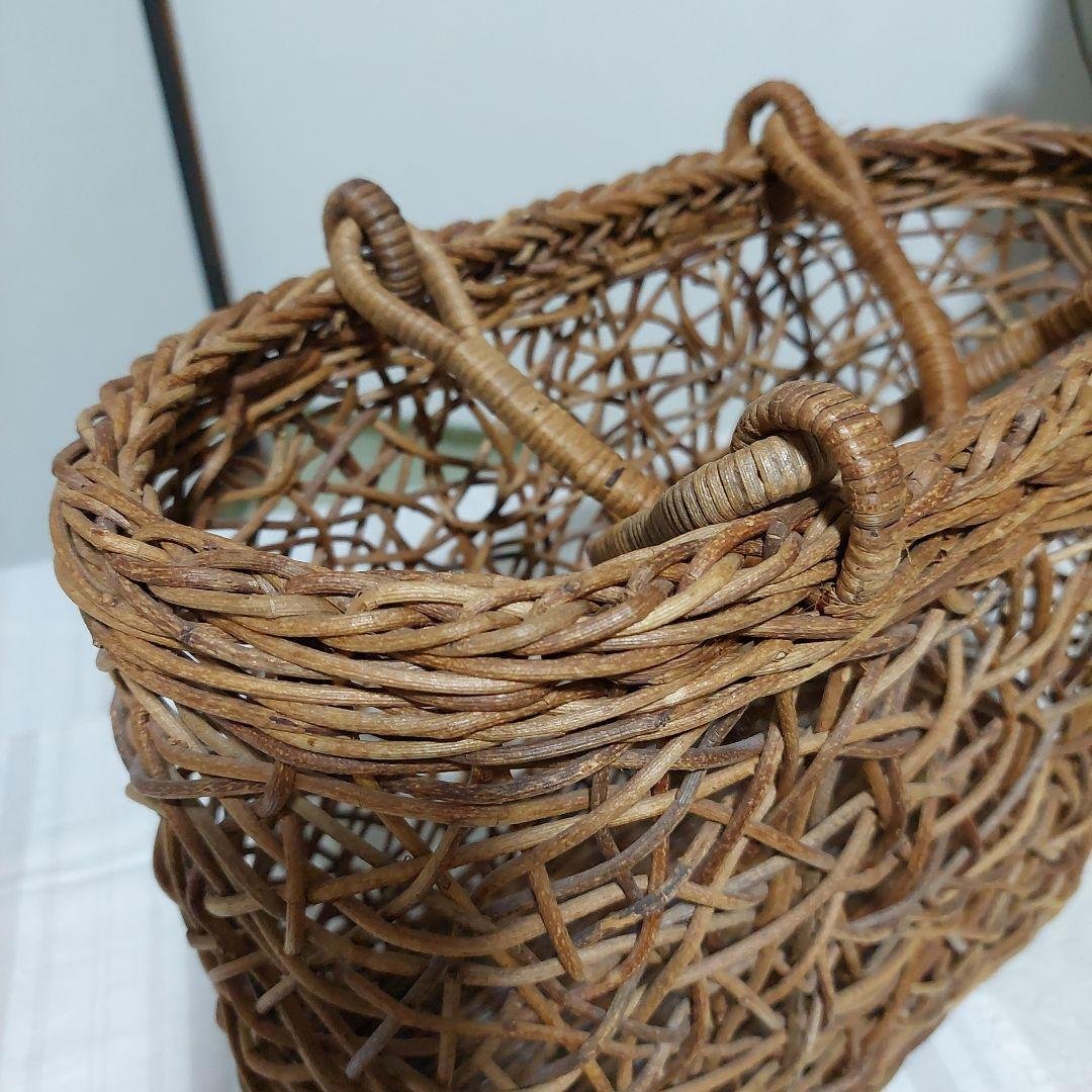 あけび　かご　乱れ編み　楕円