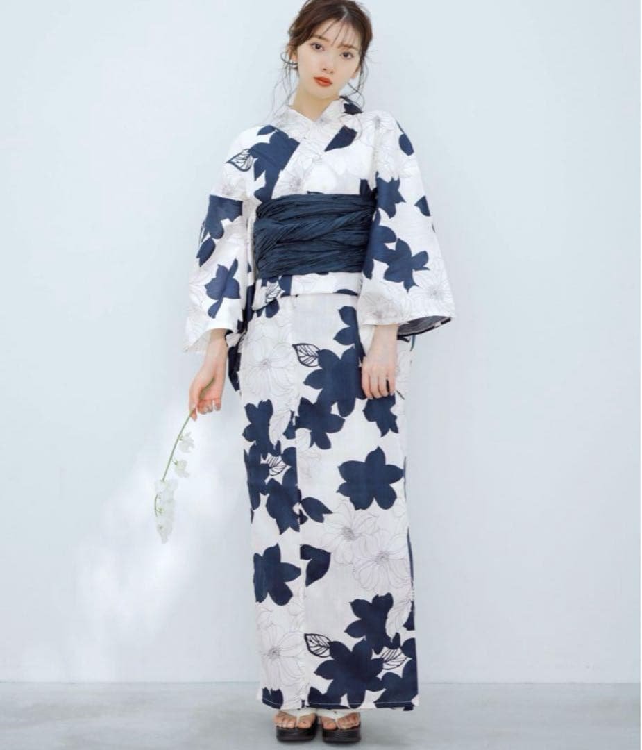 Dita 浴衣・帯・下駄・着付け本・腰紐　バッグ6点セット 夕凪の和調古典