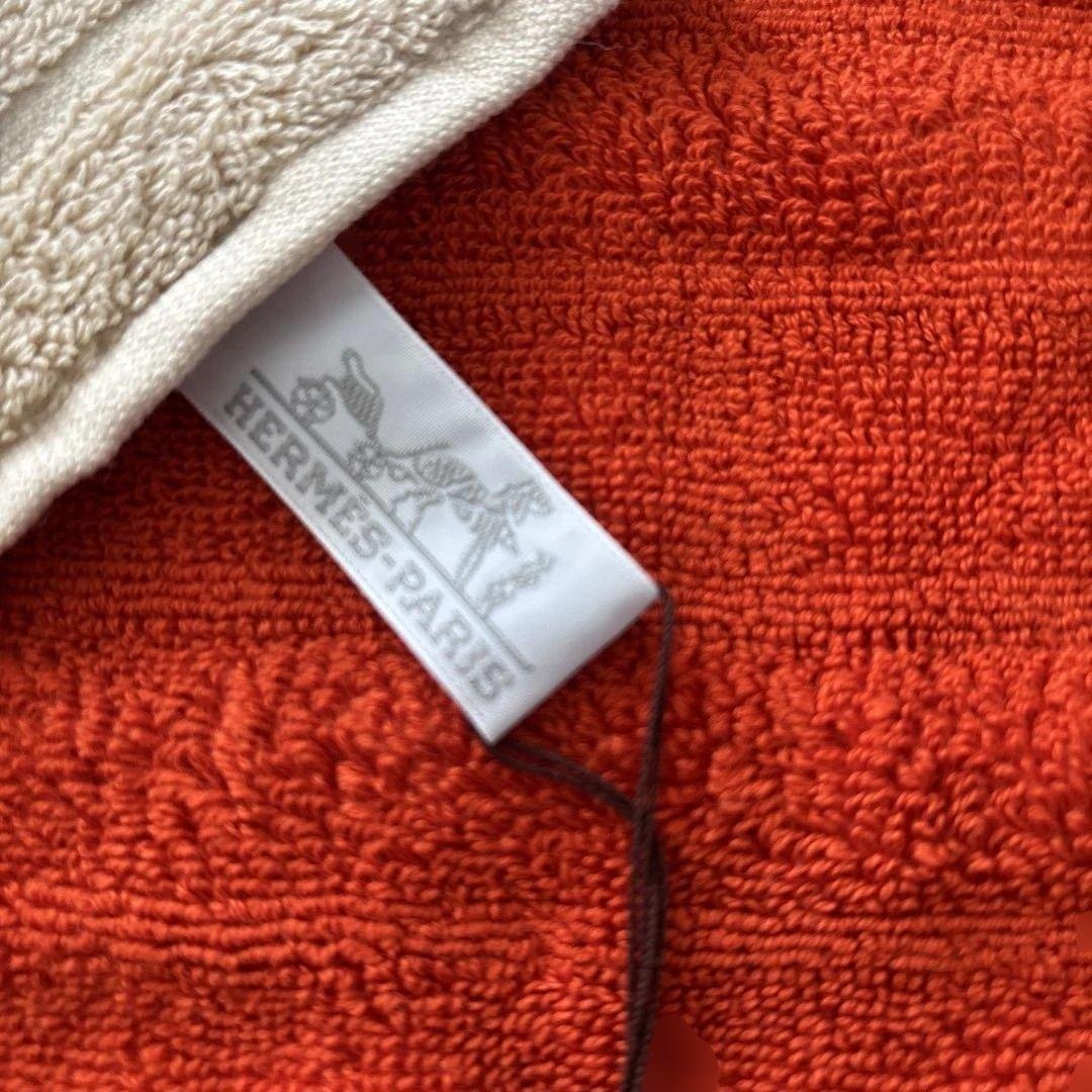 未使用⭐️HERMES フェイスタオルセット オレンジ ベージュ　箱無し