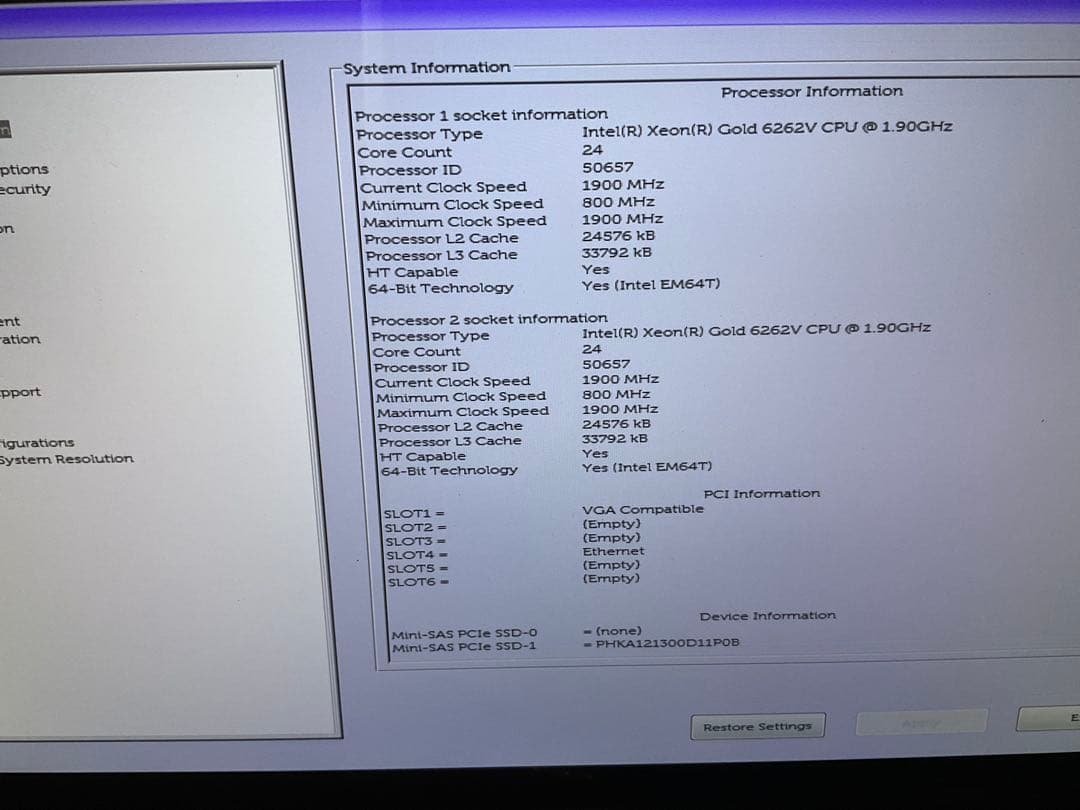 ワークステーション Dell T7820 Xeon 6262V x2 64GB